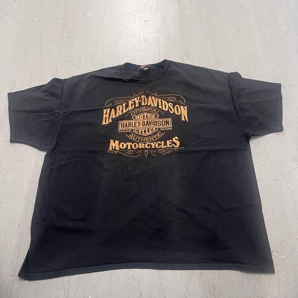 Harley-Davidson‎ Bumpus Jackson TN T-Shirt 3XL Black Orange Logo Vintage 2008